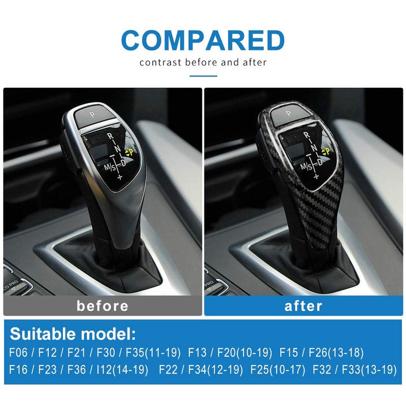AIRSPEED Carbon Fiber Car Gear Shift Knob Cover Interior Trim for BMW F20 F21 F22 F23 F30 F32 F33 F34 F35 F36 F06 F12 F13 F25 F26 F15 F16 I8 Accessories - Image 3